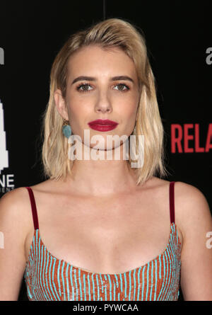 West Hollywood, CA. 30 Okt, 2018. Emma Roberts im LA Premiere in einer Beziehung an der London in West Hollywood, Kalifornien, 30. Oktober 2018. Credit: Faye Sadou/Medien Punch/Alamy leben Nachrichten Stockfoto