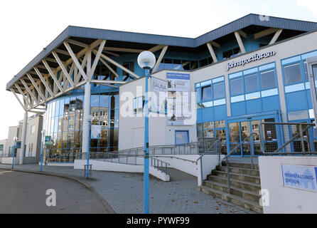 Neubrandenburg, Deutschland. 30 Okt, 2018. Die Jahnsportforum, Sitz des Olympischen Leichtathletik. Quelle: Bernd Wüstneck/dpa-Zentralbild/dpa/Alamy leben Nachrichten Stockfoto