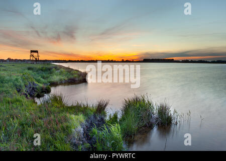 Neue See bei Meerstad Entwicklung Bereich in Groningen, Niederlande Stockfoto