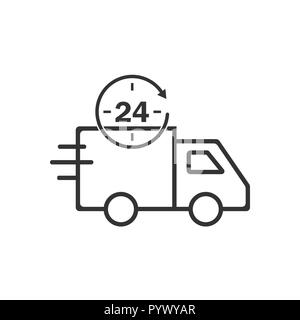 Lieferung LKW-Symbol. Vector Illustration, flache Bauform. Stock Vektor