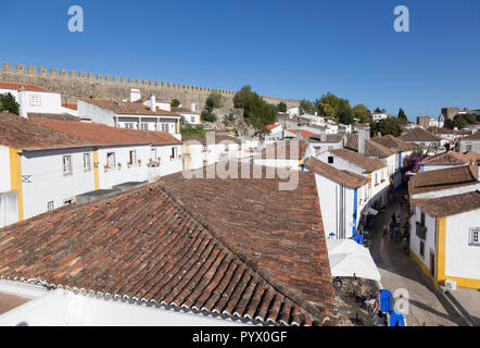 Blick über die Stadt Obidos Stockfoto