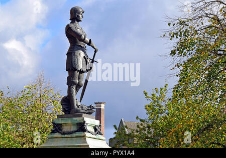 Georg und der Drache Bronzestatue an Barras Brücke, Newcastle upon Tyne, Großbritannien Stockfoto