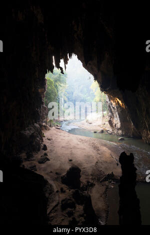 Tham Lod Höhle, Mae Hong Son Provinz, Thailand Stockfoto