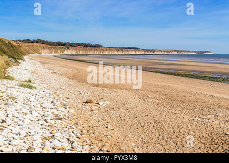 Bridlington Beach Yorkshire Landschaft in Richtung Flamborough Head mit Blick auf die Sewerby Coast East Riding of Yorkshire England GB Europe Stockfoto