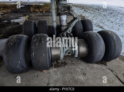 09.23.2018 Rußland Uljanowsk Flughafen: Die Kabine des legendären Sowjetischen Flugzeug Tupolew Tu-144, erste supersonic Passagierflugzeug der Welt Stockfoto