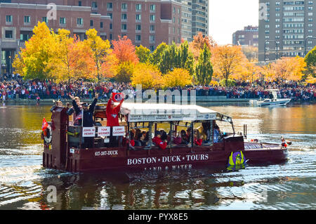 2013 World Series Champions Red Sox Ente Boot Parade Stockfoto