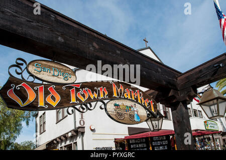 Altstadt Markt, Altstadt, San Diego, Kalifornien. Stockfoto