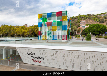 Centre Pompidou, Muelle Uno, Malaga, Andalusien, Spanien Stockfoto