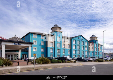 Das Big Blue Hotel in Blackpool, Lancashire, Großbritannien Stockfoto