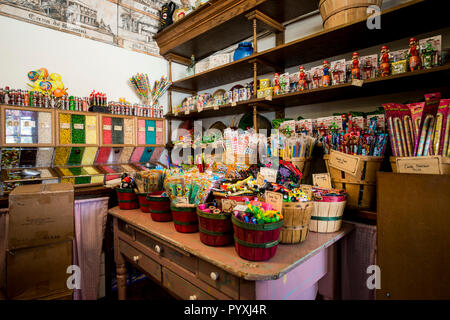 Der Vetter Candy Shop, Altstadt, San Diego, Kalifornien. Stockfoto