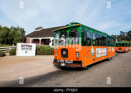 City Tour Trolley Old Town, San Diego, Kalifornien. Stockfoto