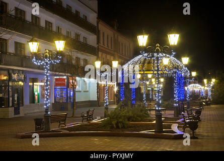 Urlaub Dekorationen von Sovetskaya Street Brest. Weißrussland Stockfoto