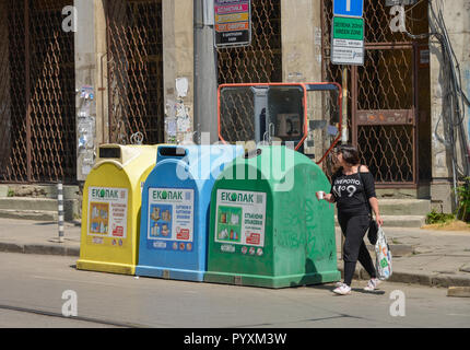 Müll Tonnen, Sofia, Bulgarien, Muelltonnen, Bulgarien Stockfoto