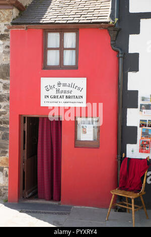 "Das kleinste Haus in Großbritannien" aka Kai Haus, in Conwy, Wales Stockfoto