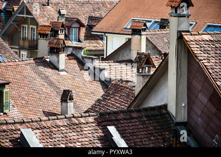 Dächer aus Sicht eines residntial Viertel in Bern, Schweiz Stockfoto