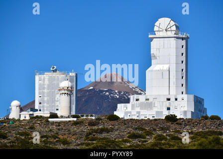 Spanien, Kanarische Inseln: Teneriffa. Teide Observatorium, betrieben von der astrophysikalischen Forschung Institut "Instituto de Astrofísica de Canarias". *** Lokale Stockfoto