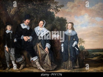 Familie Gruppe in eine Landschaft, die von Frans Hals (c. 15823-1666), Öl auf Leinwand, c. 1645-8 Stockfoto