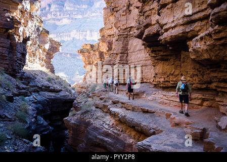 Wanderer in der Nähe von Deer Creek, Grand Canyon National Park, Arizona, USA. Stockfoto