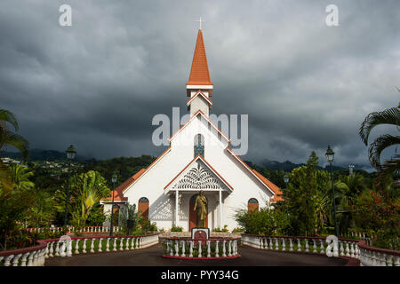 Erste Kirche des Heiligen Herzen, auch La Première église Sacré-coeur, Tahiti, Französisch-Polynesien Stockfoto