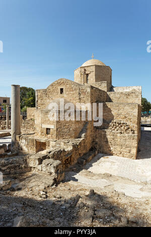 Archäologische Ausgrabungsstätte, Frühchristliche Basilika von Panagia Chrysopolitissa, Kirche von Agia Kyriaki, Kato Pafos Stockfoto