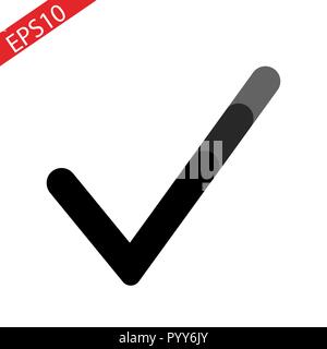 Schwarzes Häkchen. Häkchen in der Farbe schwarz, Vector Illustration.eps 10. Stock Vektor