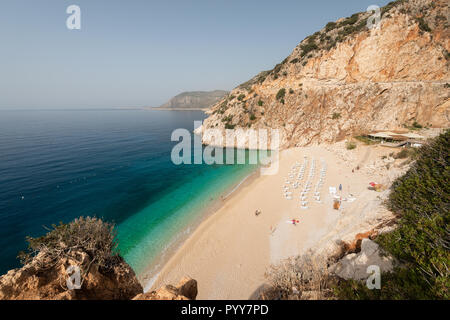 Die Türkei berühmten kaputas Strand, Türkis Paradise Beach in der Nähe von Kas Stadtteil von Antalya - Türkei Stockfoto