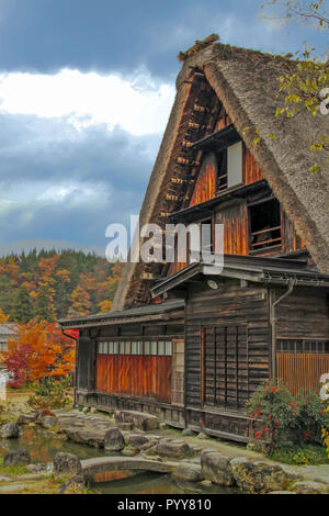 Gassho Haus in Shirakawago Dorf Stockfoto