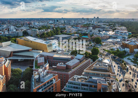 Berlin-Mitte, Potsdamer Platz. Luftbild vom Panoramapunkt Aussichtsplattform der Kollhoff Tower. Stockfoto
