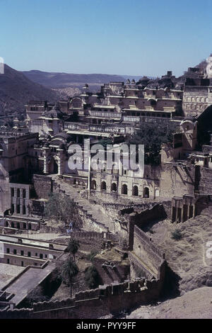 Ansicht von: Taragarh Fort, Bundi, Rajasthan, Indien, Asien Stockfoto