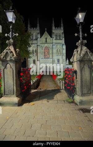 58000 Gestrickte Poppy Anzeige an Selby Abbey, North Yorkshire. Stockfoto