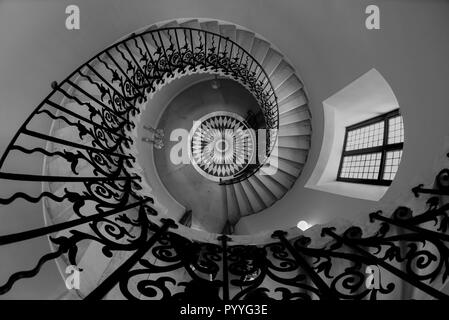 Spindeltreppe im Queens House London Stockfoto