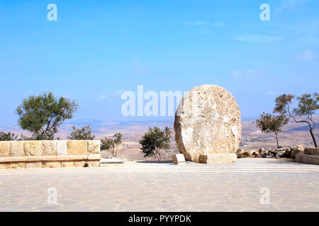 Abu Türe, Tür zum byzantinischen Kloster, Berg Nebo (auch Berg Moses, Ort, wo Moses das Gelobte Land sah, war), Jordanien Stockfoto