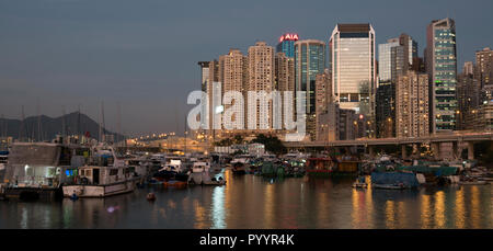 Causeway Bay Typhoon Shelter und Marina, Hongkong, China. Stockfoto