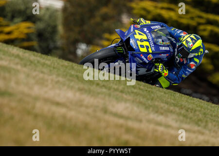 Freitag, 26 Oktober, 2018. Phillip Island, Australien. Valentino Rossi, Movistar Yamaha MotoGP Team. Freies Training 2. Stockfoto