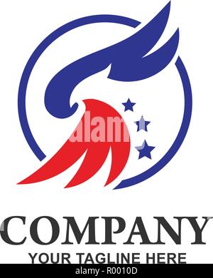 Adler Kopf mit Kreis logo Vorlage, Hawk Maskottchen Grafik, kreative und moderne Eagle bird logo Vektor Stock Vektor
