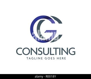 Schreiben GC Logo Design Vector Illustration Vorlage, Buchstabe G und C-logo Vektor Stock Vektor