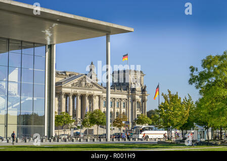 Reichstag, Paul Loebe Haus, Platz der Republik, Tiergarten, Mitte, Berlin, Deutschland, Paul-Loebe-Haus, Platz der Republik, Tiergarten, Mitte, Stockfoto