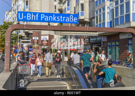 U-Bahnhof Pankstraße, Badstraße, Mineralquelle, Mitte, Berlin, Deutschland, U-Bahnhof, Gesundbrunnen, Mitte, Deutschland Stockfoto