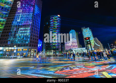 Festival der Lichter, Potsdamer Platz, Mitte, Berlin, Deutschland, Potsdamer Platz, Mitte, Deutschland Stockfoto