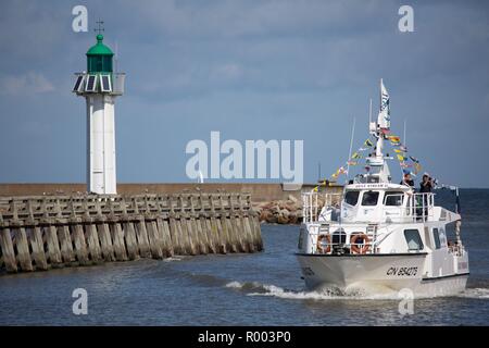 Frankreich, Normandie, Calvados, Côte Fleurie, Trouville sur Mer, die wegwerfen, Rückkehr der See Boot, Gulf Stream Stockfoto