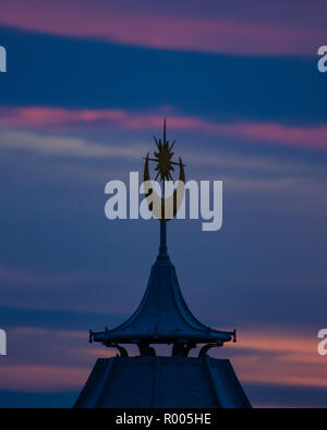 Southsea viktorianischen Musikpavillon bei Sonnenuntergang, Southsea, Portsmouth Stockfoto