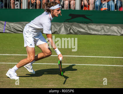 Stefanos Tsitsipas männlichen Tennisspieler Wimbledon 2018 Stockfoto