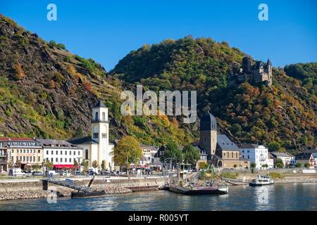 BERG KATZ SANKT GOARSHAUSEN über LORELEYSTADT SANKT GOARSHAUSEN DEUTSCHLAND Stockfoto