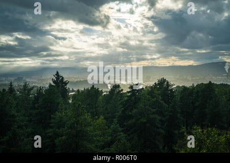 Schwere Sommer Regen in Oslo, Norwegen. Stockfoto