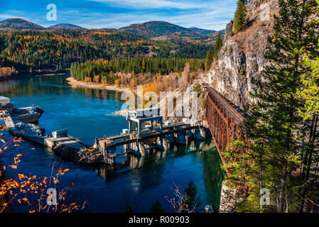 Box Canyon Damm auf der Pend Oreille River in der Nähe von Ione, Washington Stockfoto