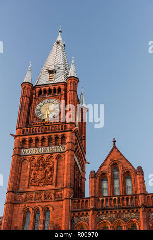 Die Victoria Building Clock Tower, Brownlow Hill, Universität Liverpool, Merseyside Stockfoto