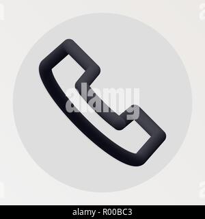 Kontakt blended fetten schwarzen Linie das Symbol Telefon. Vector Illustration von Phone Form Flüssigkeit Piktogramm in einem Kreis auf weißem Hintergrund für Ihr Design Stock Vektor