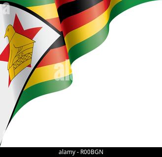 Simbabwe Flagge, Vector Illustration auf weißem Hintergrund Stock Vektor