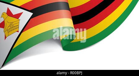 Simbabwe Flagge, Vector Illustration auf weißem Hintergrund Stock Vektor