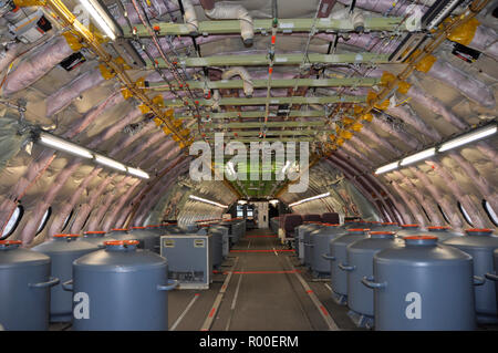 A A-380 Test airplaine mit Wassertanks für das Gewicht und die Balance des Flugzeuges Stockfoto